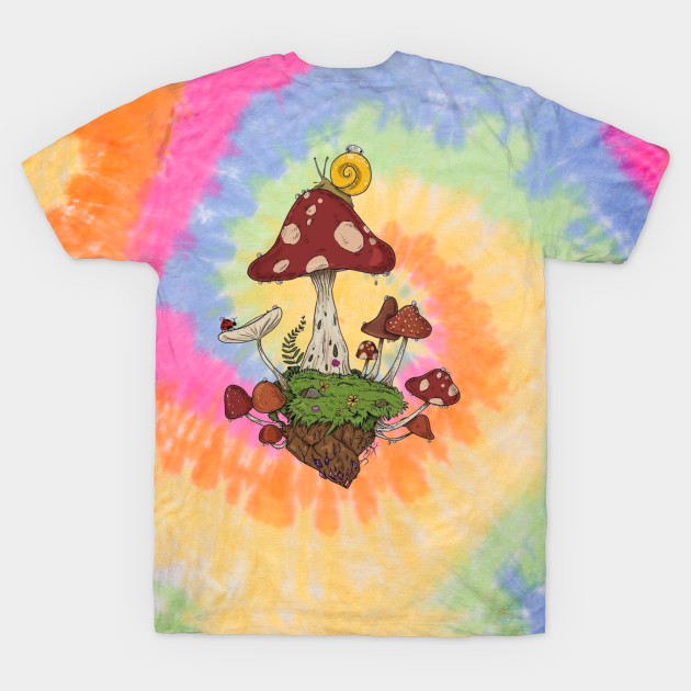 Hippie Retro 80s style mushroom positive quote tye die by Trippy Fungi